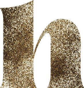Gold glitter lowercase alphabet h,. Luxury small letter